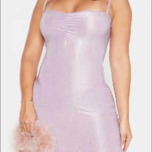 lilac skinny strap dress